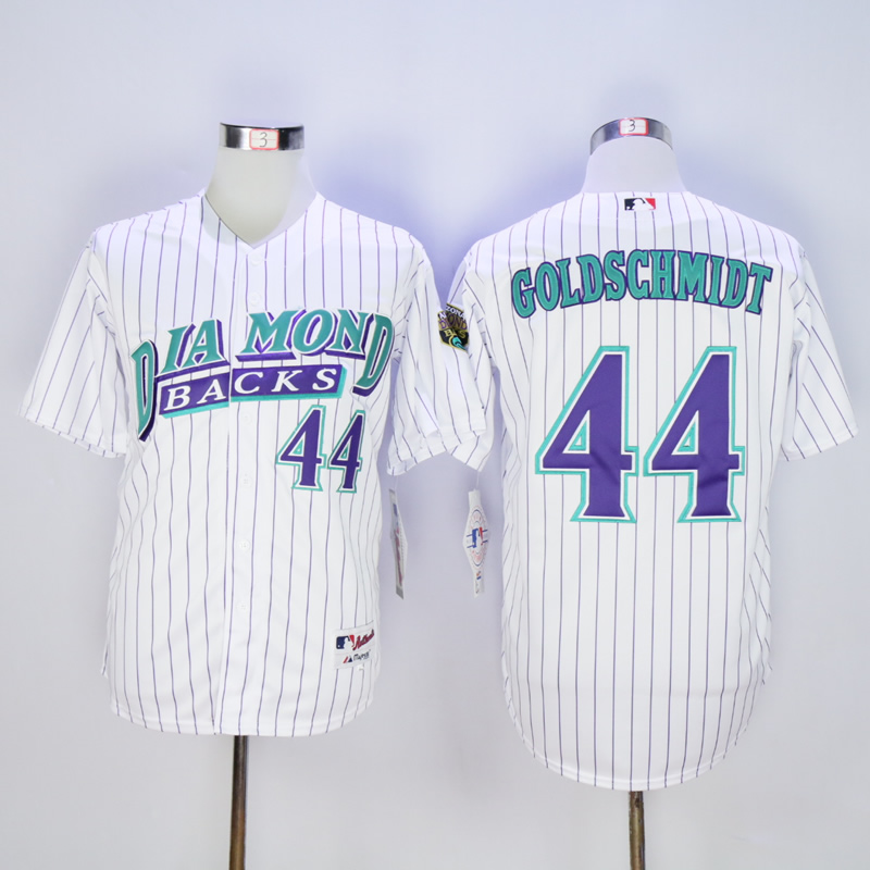 Men Arizona Diamondback #44 Goldschmidt White Stripe MLB Jerseys